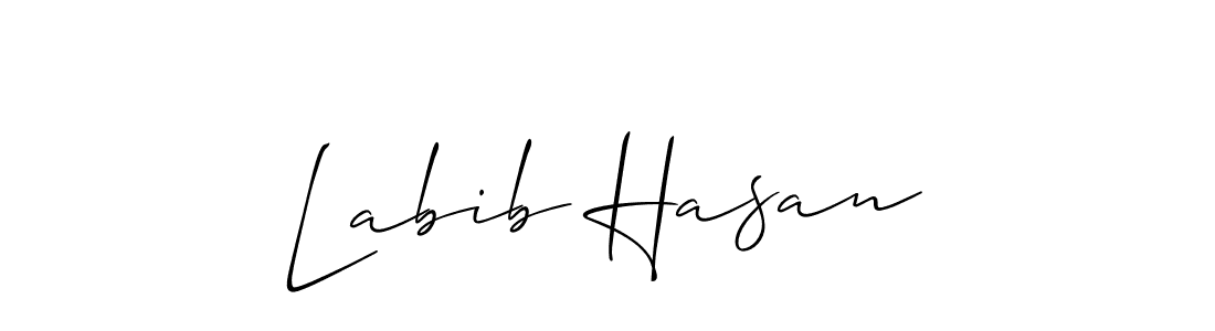 How to make Labib Hasan name signature. Use Allison_Script style for creating short signs online. This is the latest handwritten sign. Labib Hasan signature style 2 images and pictures png