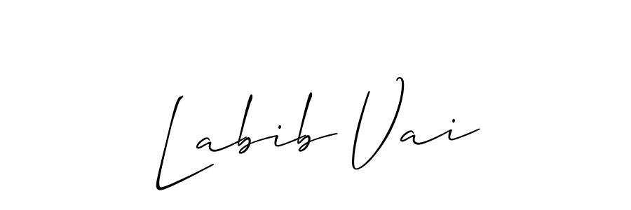 if you are searching for the best signature style for your name Labib Vai. so please give up your signature search. here we have designed multiple signature styles  using Allison_Script. Labib Vai signature style 2 images and pictures png