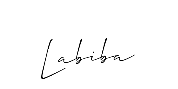 You should practise on your own different ways (Allison_Script) to write your name (Labiba) in signature. don't let someone else do it for you. Labiba signature style 2 images and pictures png