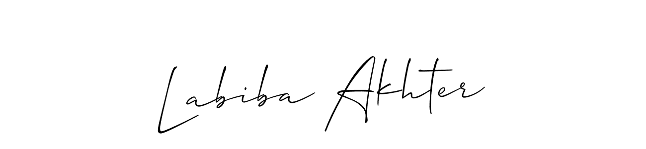 How to make Labiba Akhter signature? Allison_Script is a professional autograph style. Create handwritten signature for Labiba Akhter name. Labiba Akhter signature style 2 images and pictures png