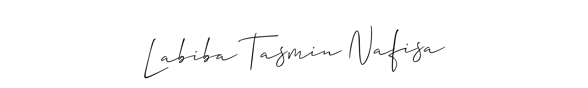 Also You can easily find your signature by using the search form. We will create Labiba Tasmin Nafisa name handwritten signature images for you free of cost using Allison_Script sign style. Labiba Tasmin Nafisa signature style 2 images and pictures png