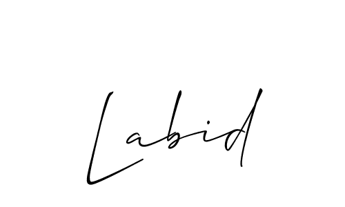 Design your own signature with our free online signature maker. With this signature software, you can create a handwritten (Allison_Script) signature for name Labid. Labid signature style 2 images and pictures png