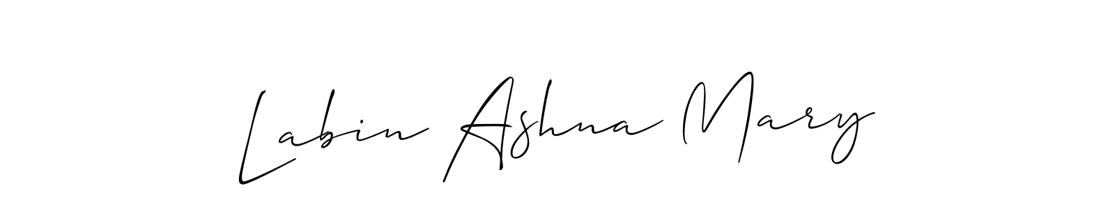 How to make Labin Ashna Mary name signature. Use Allison_Script style for creating short signs online. This is the latest handwritten sign. Labin Ashna Mary signature style 2 images and pictures png