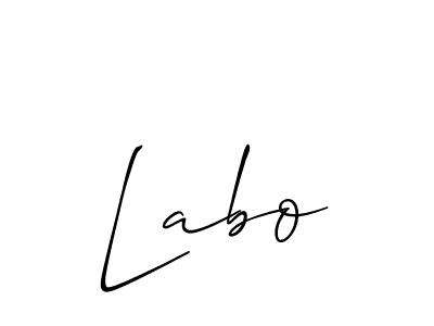 Design your own signature with our free online signature maker. With this signature software, you can create a handwritten (Allison_Script) signature for name Labo. Labo signature style 2 images and pictures png