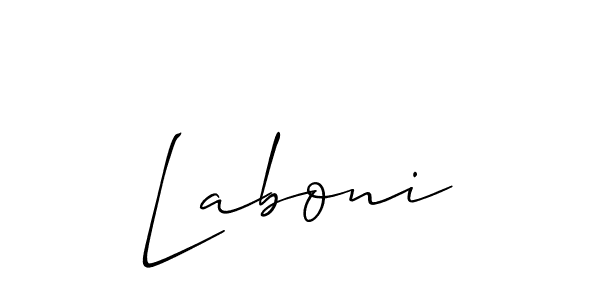 Use a signature maker to create a handwritten signature online. With this signature software, you can design (Allison_Script) your own signature for name Laboni. Laboni signature style 2 images and pictures png