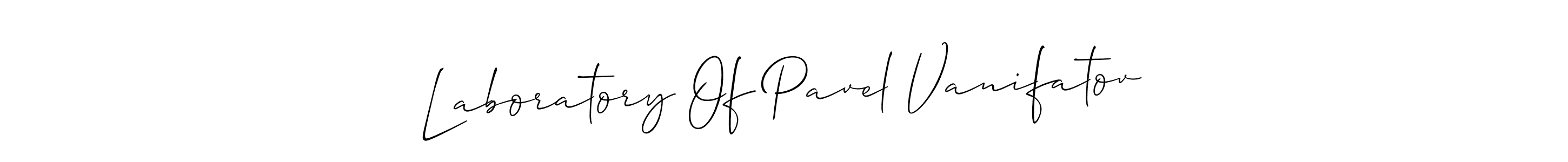 Allison_Script is a professional signature style that is perfect for those who want to add a touch of class to their signature. It is also a great choice for those who want to make their signature more unique. Get Laboratory Of Pavel Vanifatov name to fancy signature for free. Laboratory Of Pavel Vanifatov signature style 2 images and pictures png