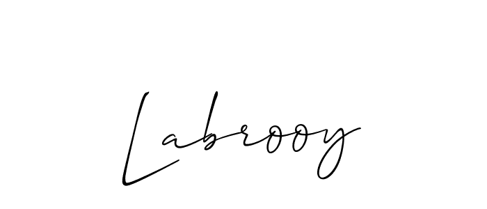 The best way (Allison_Script) to make a short signature is to pick only two or three words in your name. The name Labrooy include a total of six letters. For converting this name. Labrooy signature style 2 images and pictures png