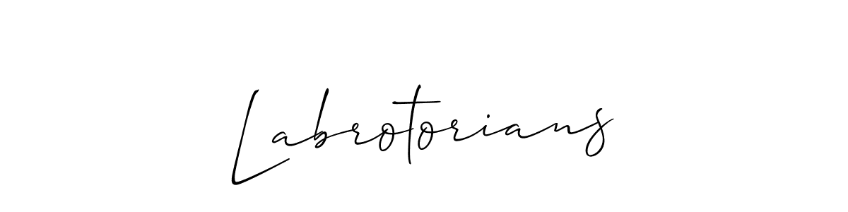 How to make Labrotorians name signature. Use Allison_Script style for creating short signs online. This is the latest handwritten sign. Labrotorians signature style 2 images and pictures png