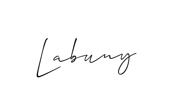 You should practise on your own different ways (Allison_Script) to write your name (Labuny) in signature. don't let someone else do it for you. Labuny signature style 2 images and pictures png