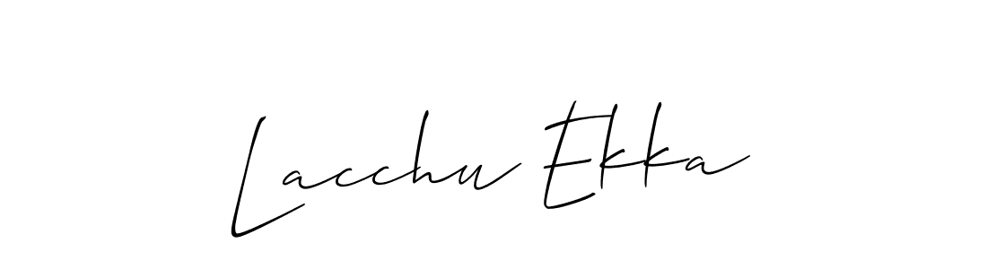 How to Draw Lacchu Ekka signature style? Allison_Script is a latest design signature styles for name Lacchu Ekka. Lacchu Ekka signature style 2 images and pictures png