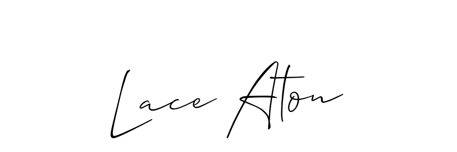 Make a beautiful signature design for name Lace Aton. With this signature (Allison_Script) style, you can create a handwritten signature for free. Lace Aton signature style 2 images and pictures png