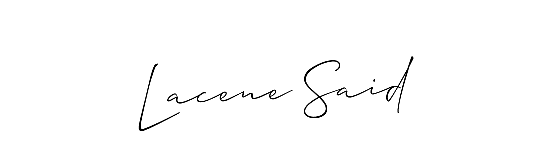 Use a signature maker to create a handwritten signature online. With this signature software, you can design (Allison_Script) your own signature for name Lacene Said. Lacene Said signature style 2 images and pictures png