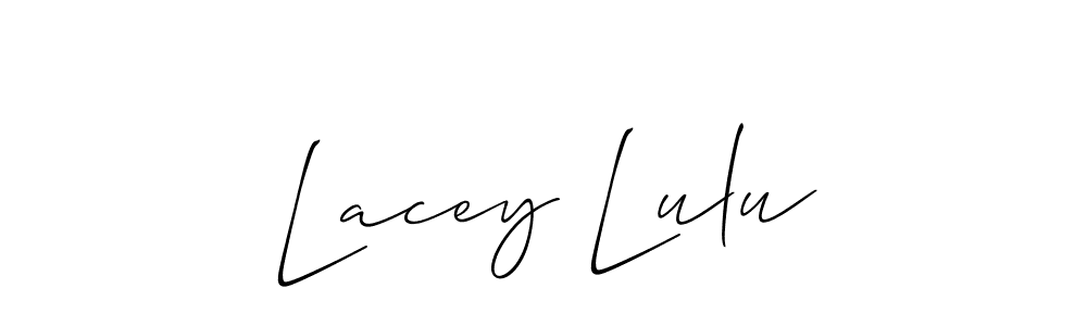 You should practise on your own different ways (Allison_Script) to write your name (Lacey Lulu) in signature. don't let someone else do it for you. Lacey Lulu signature style 2 images and pictures png