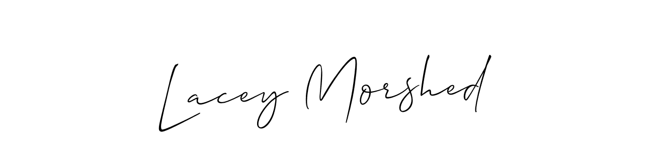 Lacey Morshed stylish signature style. Best Handwritten Sign (Allison_Script) for my name. Handwritten Signature Collection Ideas for my name Lacey Morshed. Lacey Morshed signature style 2 images and pictures png