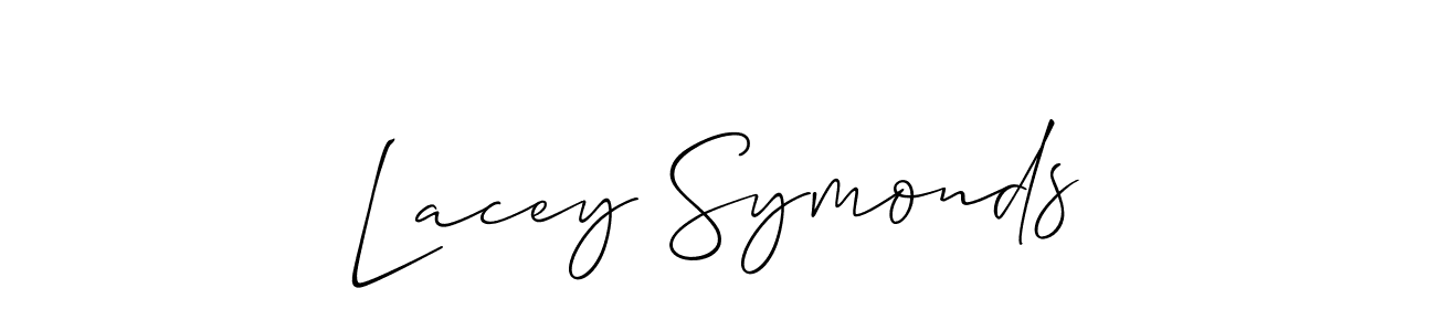 It looks lik you need a new signature style for name Lacey Symonds. Design unique handwritten (Allison_Script) signature with our free signature maker in just a few clicks. Lacey Symonds signature style 2 images and pictures png