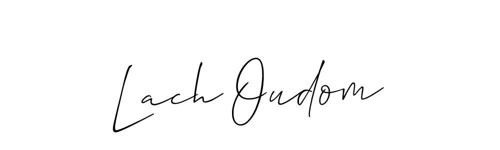 How to Draw Lach Oudom signature style? Allison_Script is a latest design signature styles for name Lach Oudom. Lach Oudom signature style 2 images and pictures png