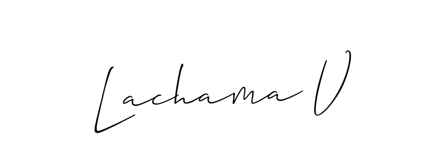 Similarly Allison_Script is the best handwritten signature design. Signature creator online .You can use it as an online autograph creator for name Lachama V. Lachama V signature style 2 images and pictures png