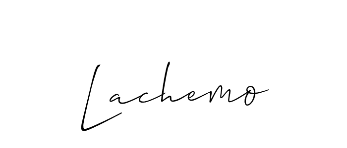 How to make Lachemo name signature. Use Allison_Script style for creating short signs online. This is the latest handwritten sign. Lachemo signature style 2 images and pictures png