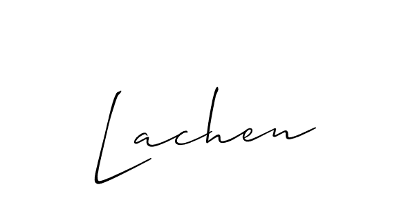 Use a signature maker to create a handwritten signature online. With this signature software, you can design (Allison_Script) your own signature for name Lachen. Lachen signature style 2 images and pictures png