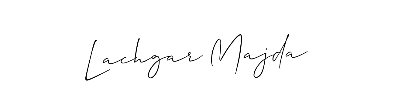 You should practise on your own different ways (Allison_Script) to write your name (Lachgar Majda) in signature. don't let someone else do it for you. Lachgar Majda signature style 2 images and pictures png