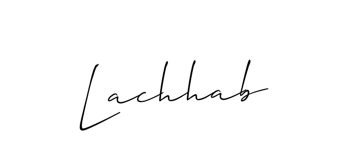 Allison_Script is a professional signature style that is perfect for those who want to add a touch of class to their signature. It is also a great choice for those who want to make their signature more unique. Get Lachhab name to fancy signature for free. Lachhab signature style 2 images and pictures png