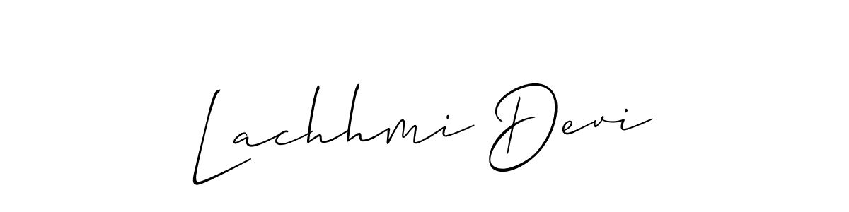 Make a beautiful signature design for name Lachhmi Devi. With this signature (Allison_Script) style, you can create a handwritten signature for free. Lachhmi Devi signature style 2 images and pictures png