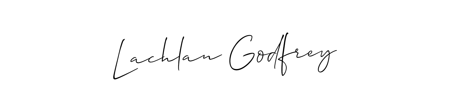 Make a short Lachlan Godfrey signature style. Manage your documents anywhere anytime using Allison_Script. Create and add eSignatures, submit forms, share and send files easily. Lachlan Godfrey signature style 2 images and pictures png