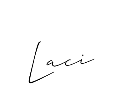 Design your own signature with our free online signature maker. With this signature software, you can create a handwritten (Allison_Script) signature for name Laci. Laci signature style 2 images and pictures png