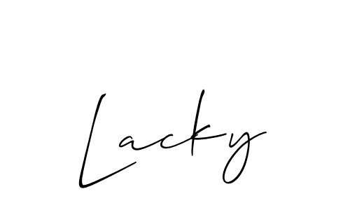 Lacky stylish signature style. Best Handwritten Sign (Allison_Script) for my name. Handwritten Signature Collection Ideas for my name Lacky. Lacky signature style 2 images and pictures png