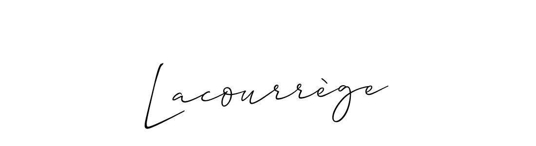 Use a signature maker to create a handwritten signature online. With this signature software, you can design (Allison_Script) your own signature for name Lacourrège. Lacourrège signature style 2 images and pictures png