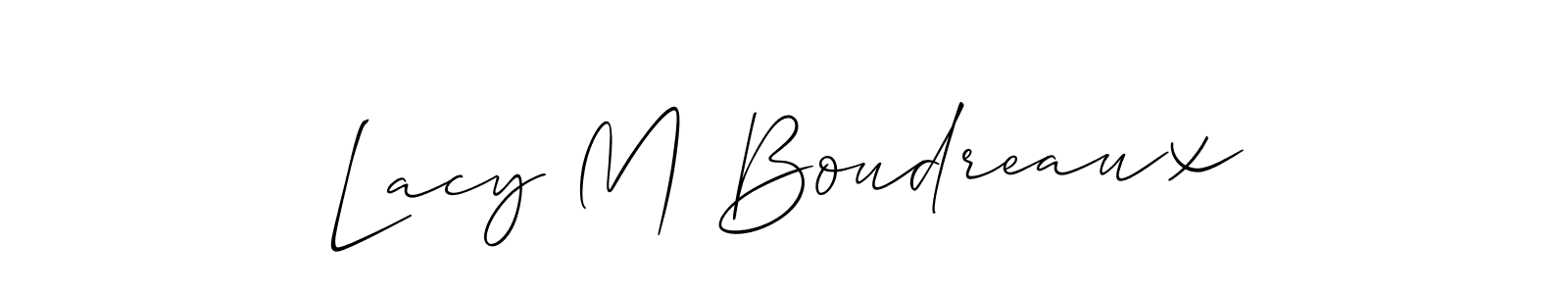 You can use this online signature creator to create a handwritten signature for the name Lacy M Boudreaux. This is the best online autograph maker. Lacy M Boudreaux signature style 2 images and pictures png