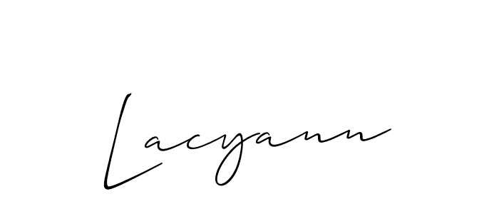 Also You can easily find your signature by using the search form. We will create Lacyann name handwritten signature images for you free of cost using Allison_Script sign style. Lacyann signature style 2 images and pictures png