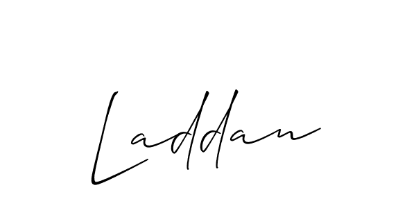 Use a signature maker to create a handwritten signature online. With this signature software, you can design (Allison_Script) your own signature for name Laddan. Laddan signature style 2 images and pictures png