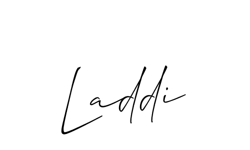 if you are searching for the best signature style for your name Laddi. so please give up your signature search. here we have designed multiple signature styles  using Allison_Script. Laddi signature style 2 images and pictures png