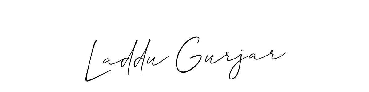 Make a beautiful signature design for name Laddu Gurjar. With this signature (Allison_Script) style, you can create a handwritten signature for free. Laddu Gurjar signature style 2 images and pictures png