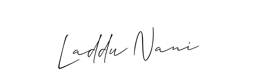 Use a signature maker to create a handwritten signature online. With this signature software, you can design (Allison_Script) your own signature for name Laddu Nani. Laddu Nani signature style 2 images and pictures png