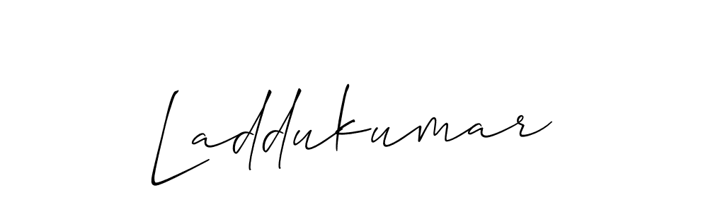 How to make Laddukumar name signature. Use Allison_Script style for creating short signs online. This is the latest handwritten sign. Laddukumar signature style 2 images and pictures png