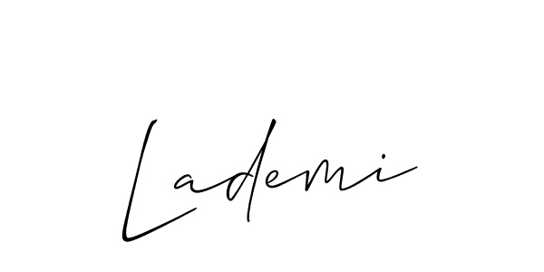 Allison_Script is a professional signature style that is perfect for those who want to add a touch of class to their signature. It is also a great choice for those who want to make their signature more unique. Get Lademi name to fancy signature for free. Lademi signature style 2 images and pictures png