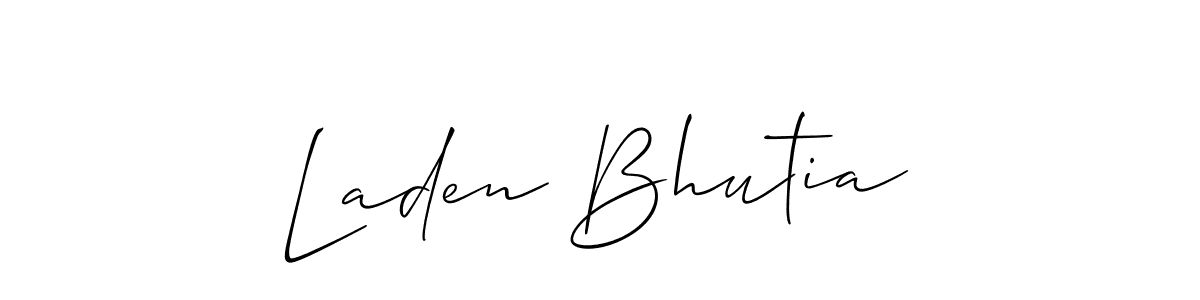 How to make Laden Bhutia name signature. Use Allison_Script style for creating short signs online. This is the latest handwritten sign. Laden Bhutia signature style 2 images and pictures png