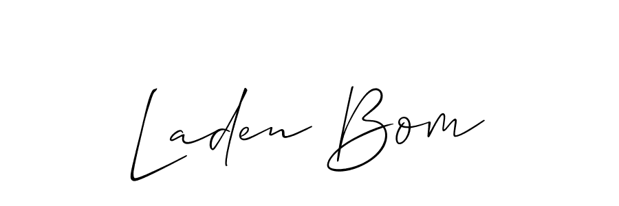 How to make Laden Bom name signature. Use Allison_Script style for creating short signs online. This is the latest handwritten sign. Laden Bom signature style 2 images and pictures png