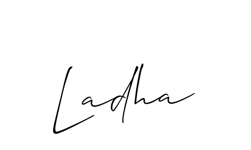 The best way (Allison_Script) to make a short signature is to pick only two or three words in your name. The name Ladha include a total of six letters. For converting this name. Ladha signature style 2 images and pictures png