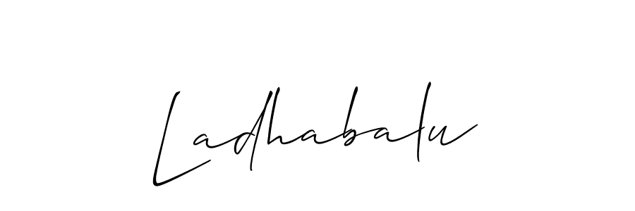 Also You can easily find your signature by using the search form. We will create Ladhabalu name handwritten signature images for you free of cost using Allison_Script sign style. Ladhabalu signature style 2 images and pictures png