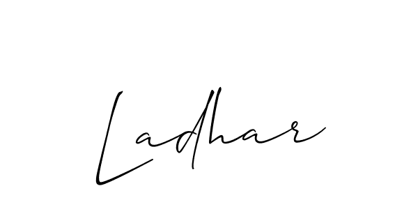 if you are searching for the best signature style for your name Ladhar. so please give up your signature search. here we have designed multiple signature styles  using Allison_Script. Ladhar signature style 2 images and pictures png