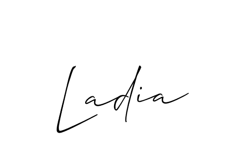 How to make Ladia signature? Allison_Script is a professional autograph style. Create handwritten signature for Ladia name. Ladia signature style 2 images and pictures png