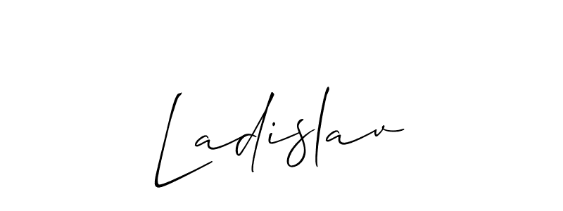 Create a beautiful signature design for name Ladislav. With this signature (Allison_Script) fonts, you can make a handwritten signature for free. Ladislav signature style 2 images and pictures png