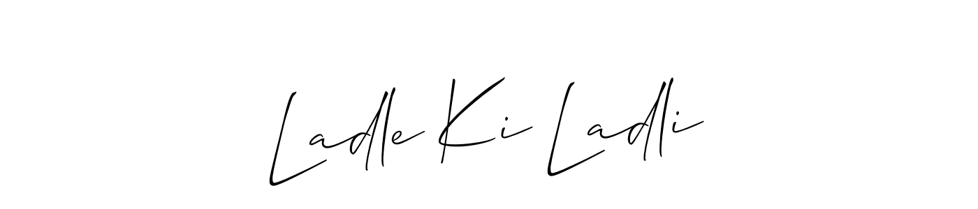 if you are searching for the best signature style for your name Ladle Ki Ladli. so please give up your signature search. here we have designed multiple signature styles  using Allison_Script. Ladle Ki Ladli signature style 2 images and pictures png