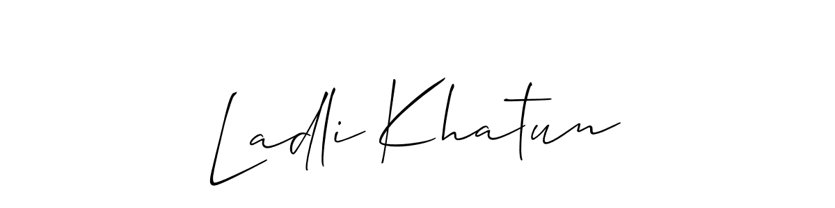 Similarly Allison_Script is the best handwritten signature design. Signature creator online .You can use it as an online autograph creator for name Ladli Khatun. Ladli Khatun signature style 2 images and pictures png