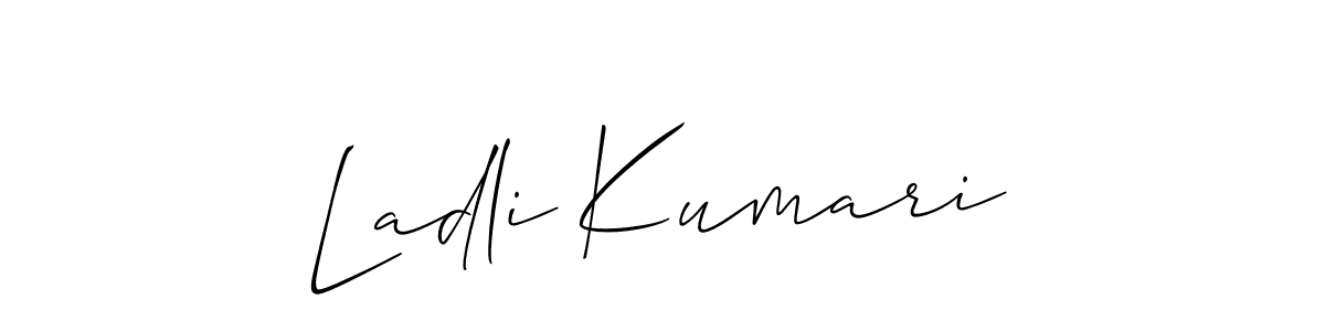 Use a signature maker to create a handwritten signature online. With this signature software, you can design (Allison_Script) your own signature for name Ladli Kumari. Ladli Kumari signature style 2 images and pictures png