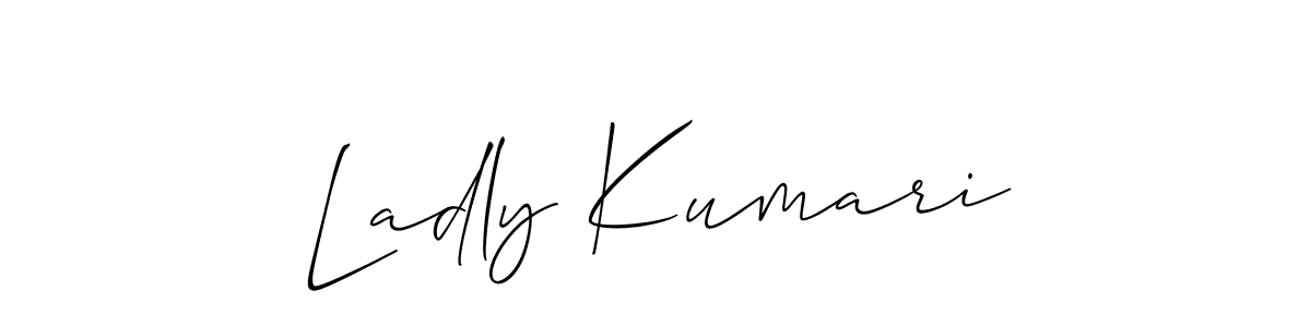 Use a signature maker to create a handwritten signature online. With this signature software, you can design (Allison_Script) your own signature for name Ladly Kumari. Ladly Kumari signature style 2 images and pictures png