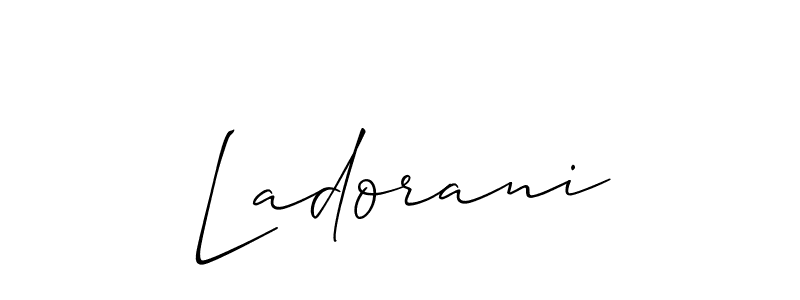 It looks lik you need a new signature style for name Ladorani. Design unique handwritten (Allison_Script) signature with our free signature maker in just a few clicks. Ladorani signature style 2 images and pictures png